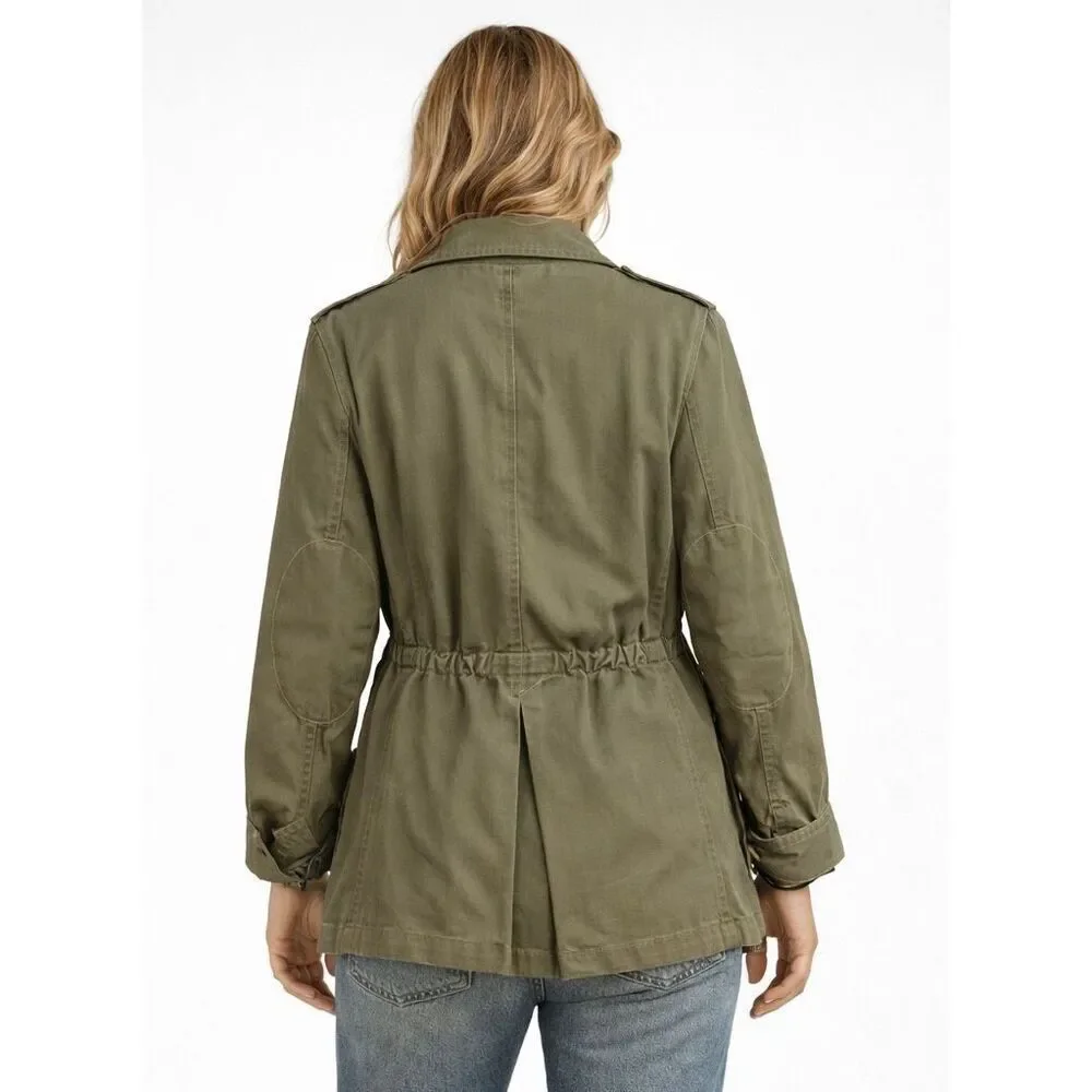 RRL Ralph Lauren Olive Field Jacket Military Utility Cotton Canvas Size S